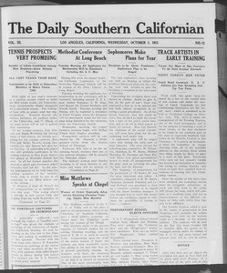The Daily Southern Californian, Vol. 3, No. 12, October 01, 1913