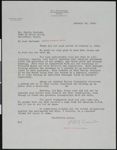L.R.G. Crandon, letter, 1934-01-18, to Hamlin Garland