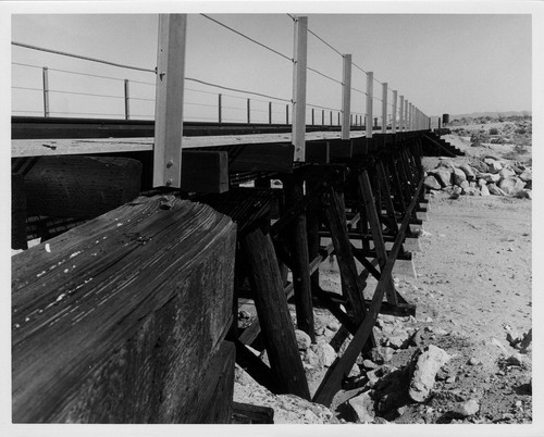 Railroad bridge near Dos Cabezos and dry wash in Anza Borrego Desert State Park, San Diego County, CA