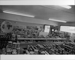 Interior of King's Corner Grocery, Petaluma, California, 1973