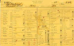 WPA household census for 1827 W SUNSET, Los Angeles