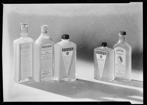 Bottles of hair tonics, Southern California, 1931