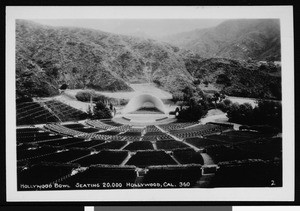 View of an empty Hollywood Bowl, 1938