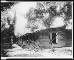 Exterior view of the Gaujome Ranch house, home of Mr. and Mrs. Cave Johnson Couts, 1870-1880