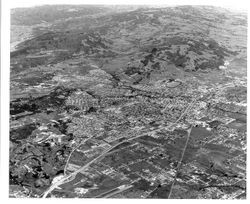Aerial view of Santa Rosa and surroundings, looking southeast