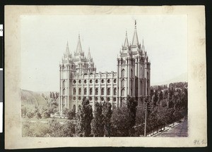 Exterior view of the Mormon Temple in Salt Lake City, Utah