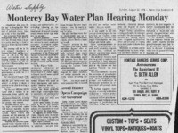 Monterey Bay Water Plan Hearing Monday