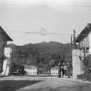 American soldiers at checkpoint on a street in Japan