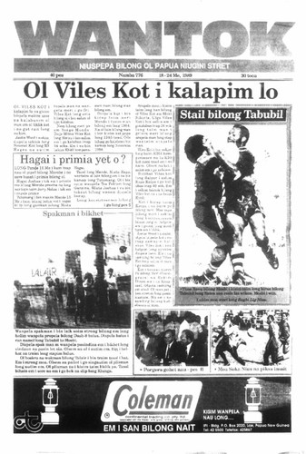 Wantok Niuspepa--Issue No. 0776 (May 18,1989)