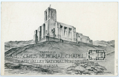 Proposed all souls memorial chapel for Death Valley national monument