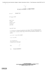 [Letter from PRG Redshaw to G Lane regarding a copy of Excel Spreadsheet relating to goods on seizure]