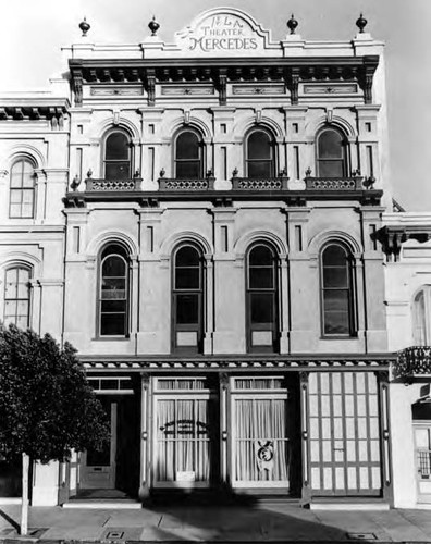 Main Street facade of the Merced Theater, the first Los Angeles Theater