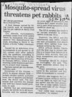 Mosquito-spread virus threatens pet rabbits