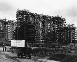 Construction of the Los Angeles County Hospital on State Street in east Los Angeles