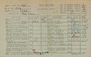WPA block face card for household census (block 1366) in Los Angeles County