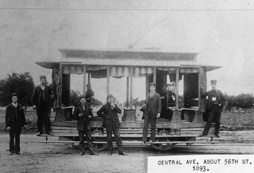 Pacific Electric Railway car #13 and workers