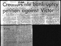 Creditors file bankruptcy petition against Victor