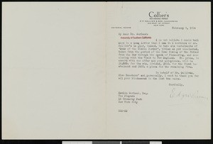 Edgar Grant Sisson, letter, 1914-02-03, to Hamlin Garland