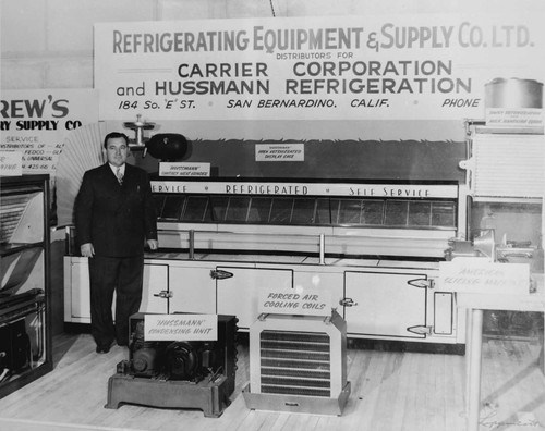 Ben Randall at his business Refrigerating Equipment and Supply Co. LTD, [graphic]