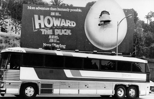 Howard the Duck billboard with bus