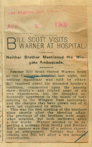Bill Scott visits Warner at hospital