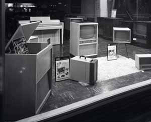 Window display of television sets