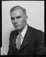 Edward Griswold, student at California Institute of Technology, after trip abroad, Los Angeles, 1932