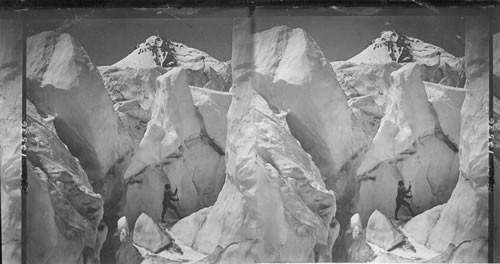 Difficulties of Mountain Climbing - Crevasse in Elliot Glacier, Mt. Hood