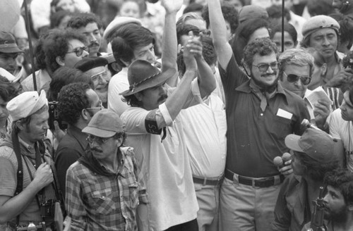 Junta members at a rally, Managua, 1979