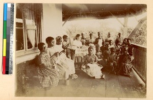 Sewing class, Ghana, ca.1885-1895