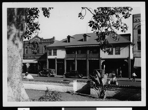 Exterior view of Don Vicente Lugo's house (Casa de Lugo), Los Angeles, ca.1930-1939