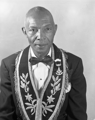 Portrait of S.J. Hopkins wearing masonic collar