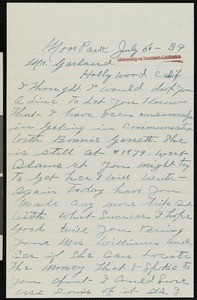 A.J. Seamans, letter, 1939-07-05, to Hamlin Garland