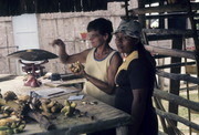 Becky Beikman Selling Jonestown Produce, Jonestown, Guyana