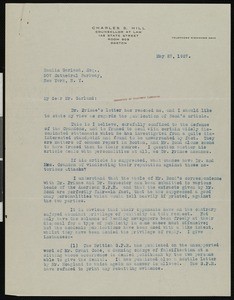 Charles S. Hill, letter, 1927-05-27, to Hamlin Garland