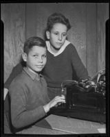 Dick Starbuck and Tom Werner, seventh-graders who wrote a history of their town, Fullerton, 1936