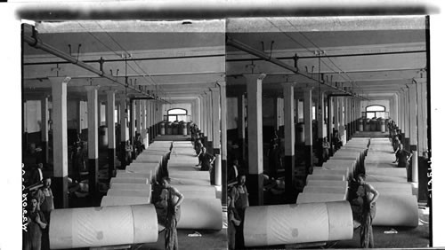 Finished Stock Rolls of "News" Paper to be wrapped and shipped. Paper Mills, Palmer, N.Y