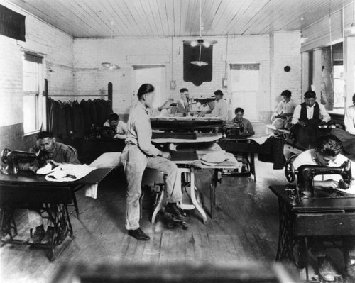 Tailor shop at Sherman Institute