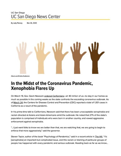 In the Midst of the Coronavirus Pandemic, Xenophobia Flares Up