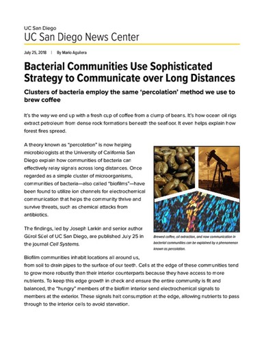Bacterial Communities Use Sophisticated Strategy to Communicate over Long Distances
