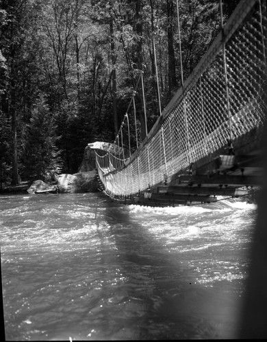 Bridges, Swinging bridge at Zumwalt Meadow, South Fork Kings River