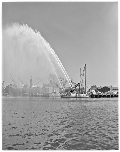 Underwriters' test of fireboat at Fellows and Stewart shipyard