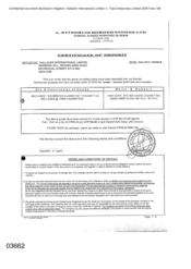 [Certificate of Deposit from L Atteshlis Bonded Stores Ltd to Gallaher International Limited regarding 800 Cases Sovereign Classic Do]