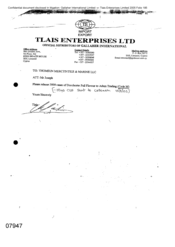 [Letter from Tlais Enterprises Ltd to Joseph regarding release of 2000 cases of Dorchester full flavour to Adam Trading]