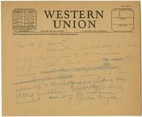 Draft telegram from Julia Morgan to William Randolph Hearst, February 12, 1931