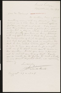 John Taintor Foote, letter, 1928-08-27, to Hamlin Garland