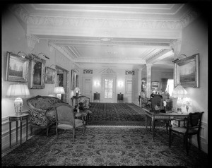 Great hall, Doheny Mansion, Chester Place, Los Angeles, Calif., 1933