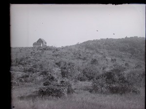 Ihosy mission station and city to the right, Ihosy, Madagascar, ca.1893