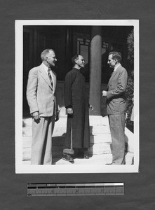 Faculty members with John D. Rockefeller III at Yenching University, Beijing, China, ca.1930