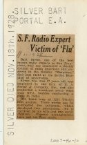 S.F. Radio Expert Victim of 'Flu